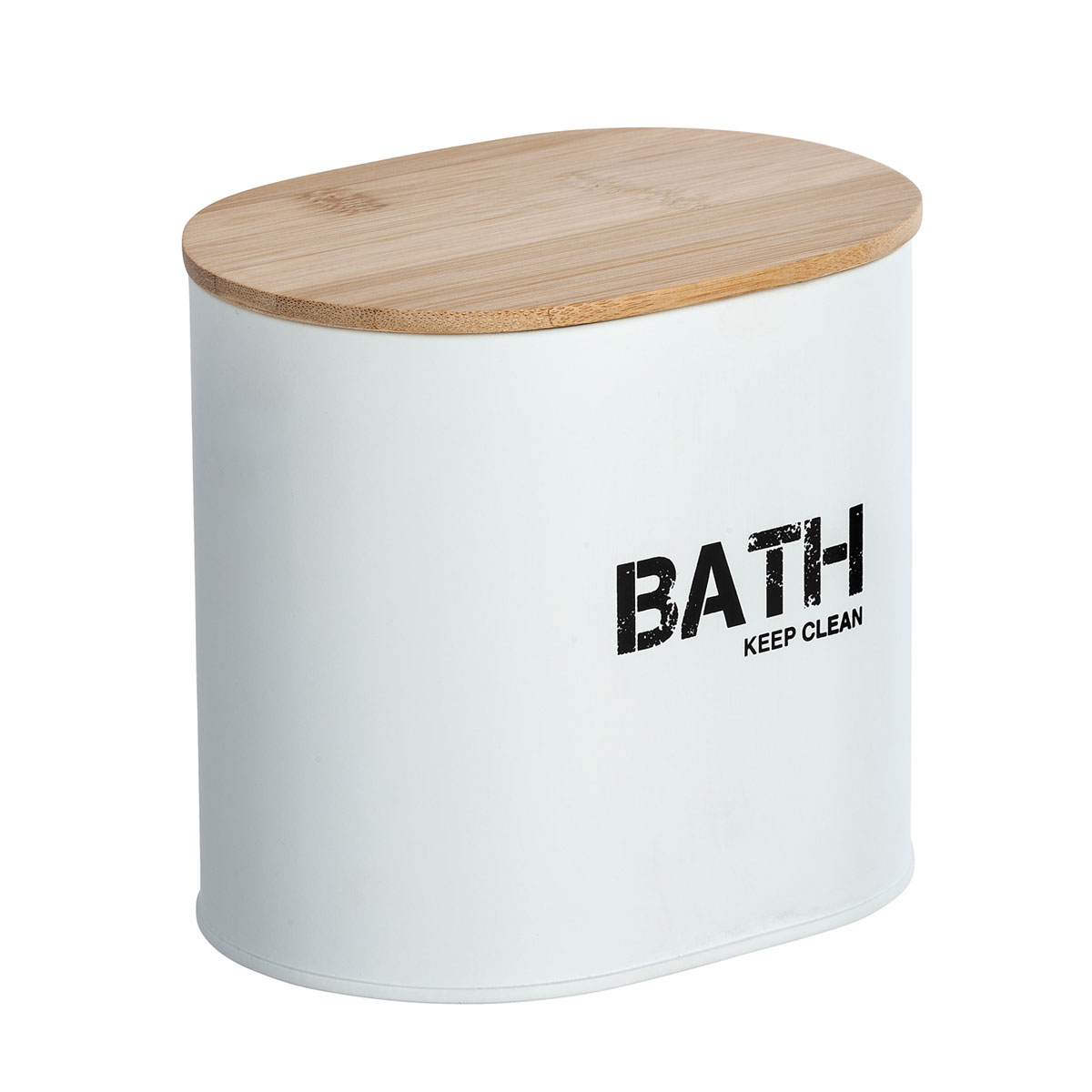 Wenko Badbox mit Bambusdeckel Gara weiß