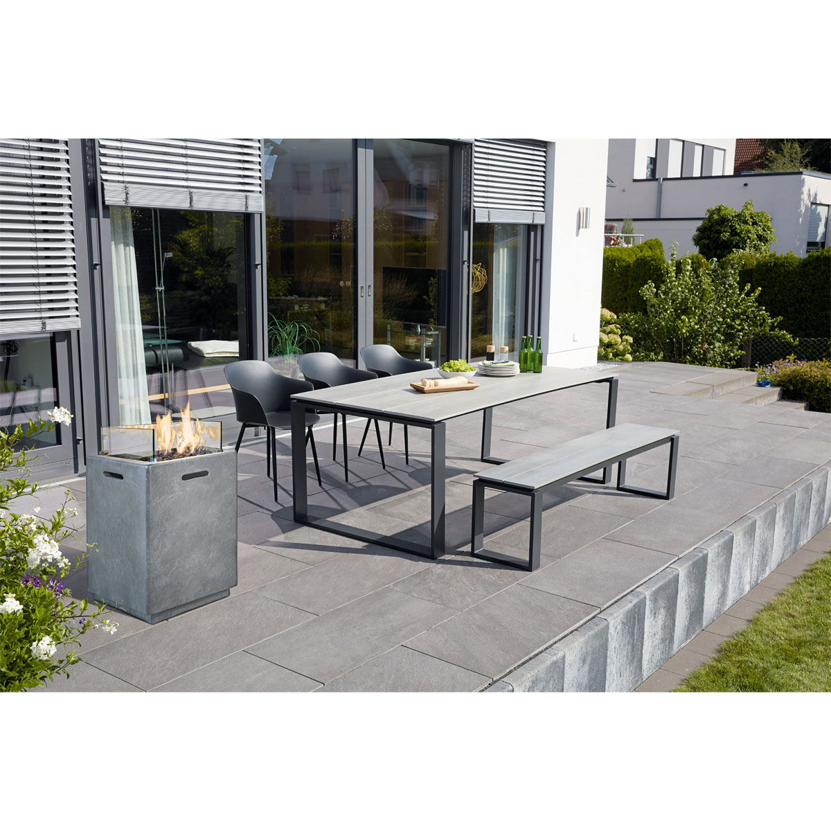 Haveson Sitzbank Madeira grau 180 x 43 x 36 cm Bild 6