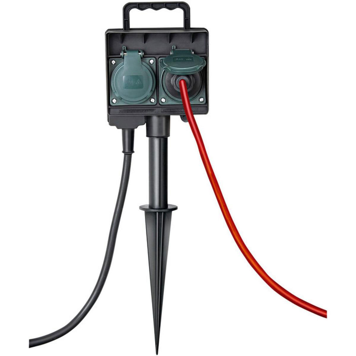 Brennenstuhl Außensteckdose mit Erdspieß 4-fach schwarz Bild 2
