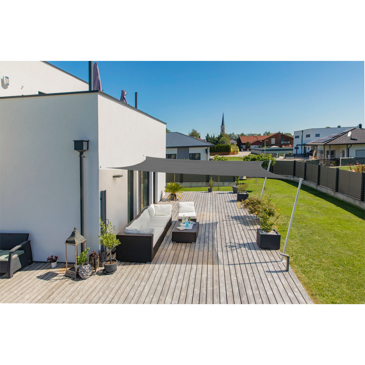 Rechteck-Segel Cannes 4 x 5 m anthrazit Bild 3