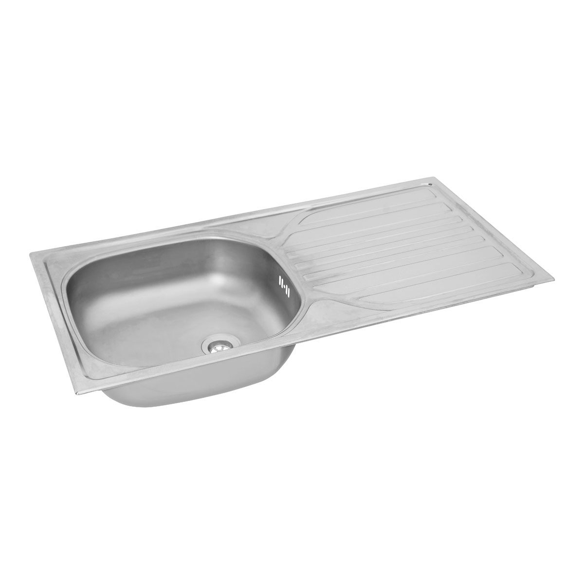 Respekta Edelstahl-Spüle inkl Ab- und Überlaufgarnitur 86 cm Bild 3