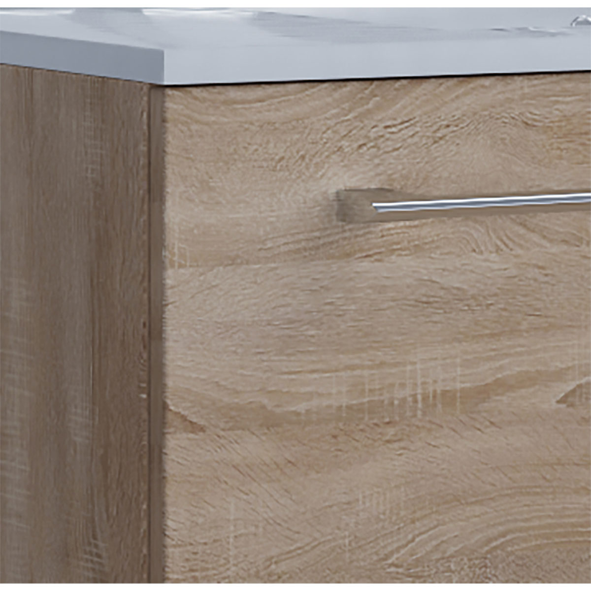 Waschplatz 80 cm 3-teilig 2 Schubfächer mit Spiegelschrank Sonoma-Eiche Bild 4