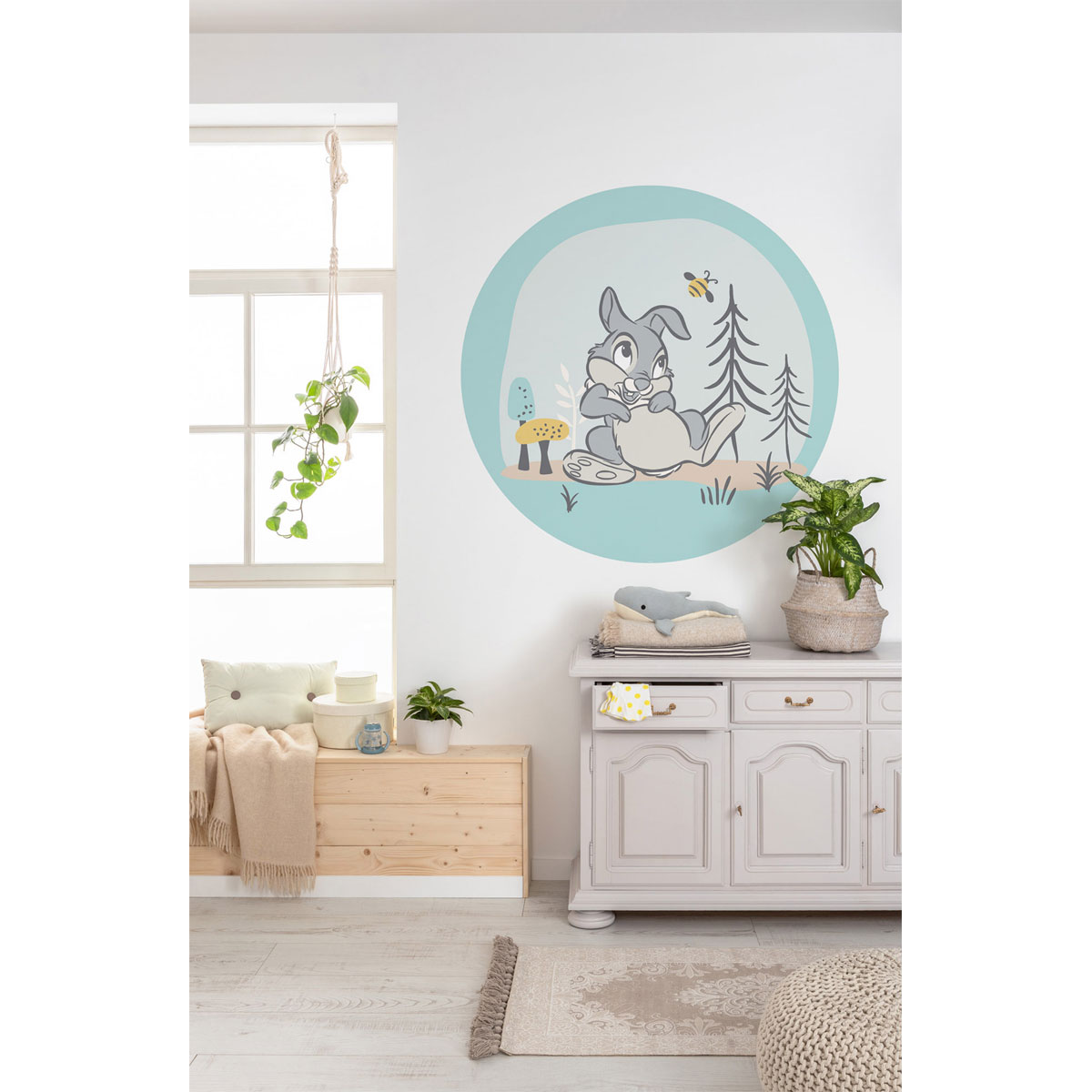 Komar  Selbstklebende Vlies Fototapete rund Bambi Thumper Durchmesser 125 cm