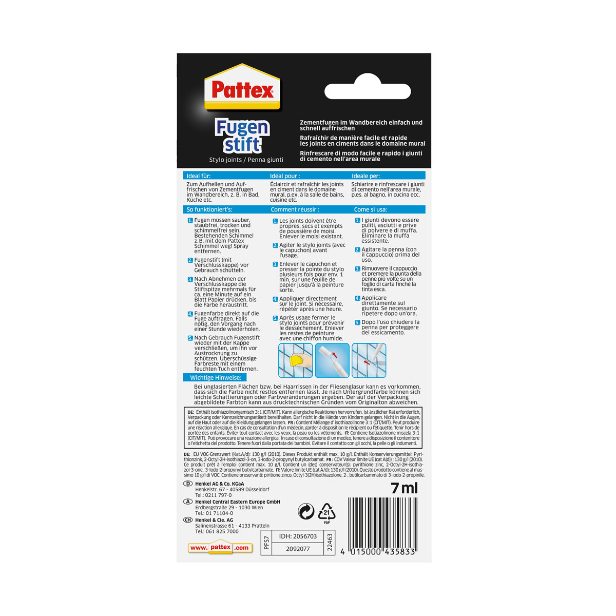 Pattex Fugenaufheller Perfektes Bad Fugenstift weiß 7 ml Bild 2