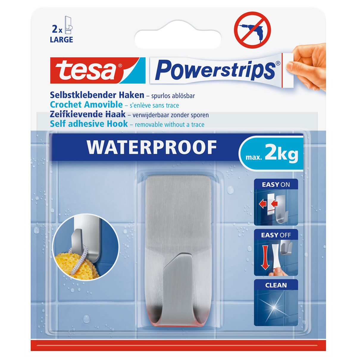 Tesa Powerstrips Waterproof Haken Metall