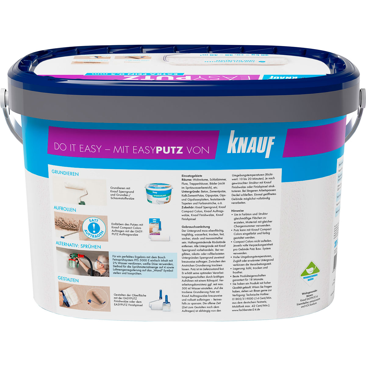 Knauf Dekorputz EASY PUTZ fein 0,5 mm 20 kg Bild 2