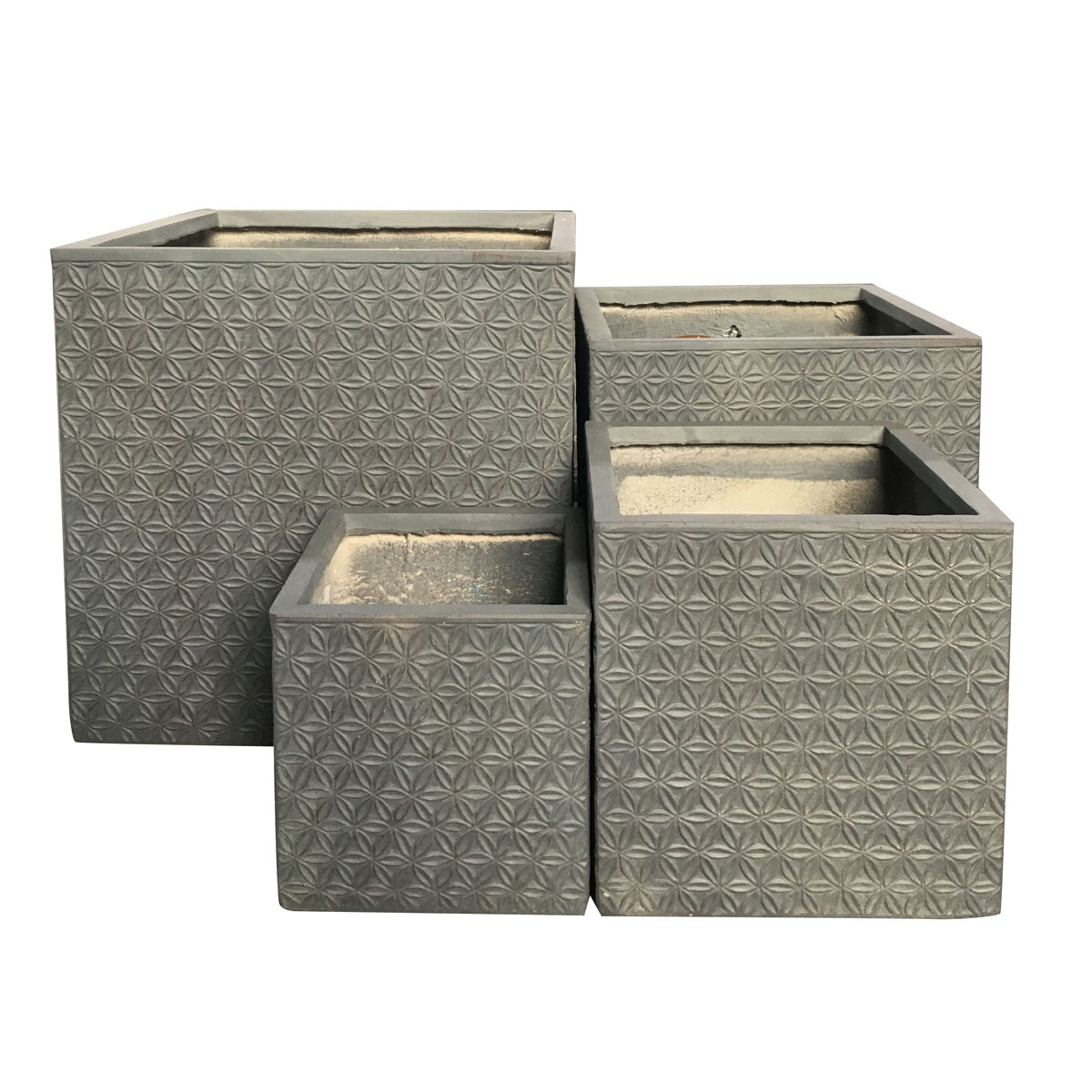 Haveson Pflanzwürfel Granite Stars 32 x 32 cm gewaschenes weiß