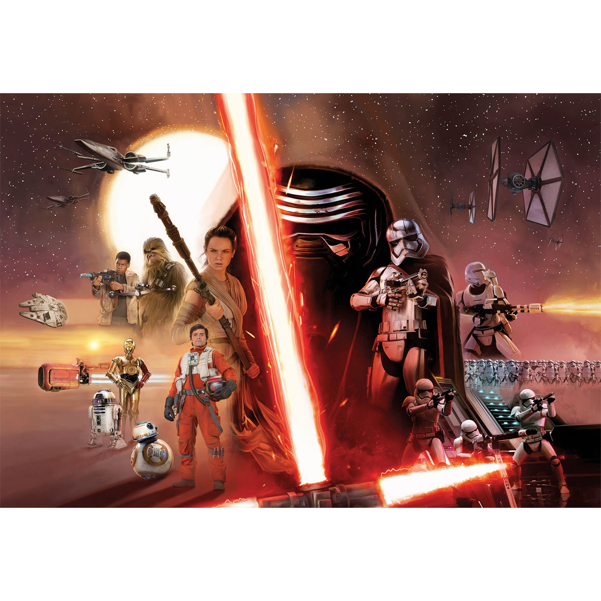 Komar  Papier Fototapete Star Wars EP7 Collage 368x254 cm Bild 2