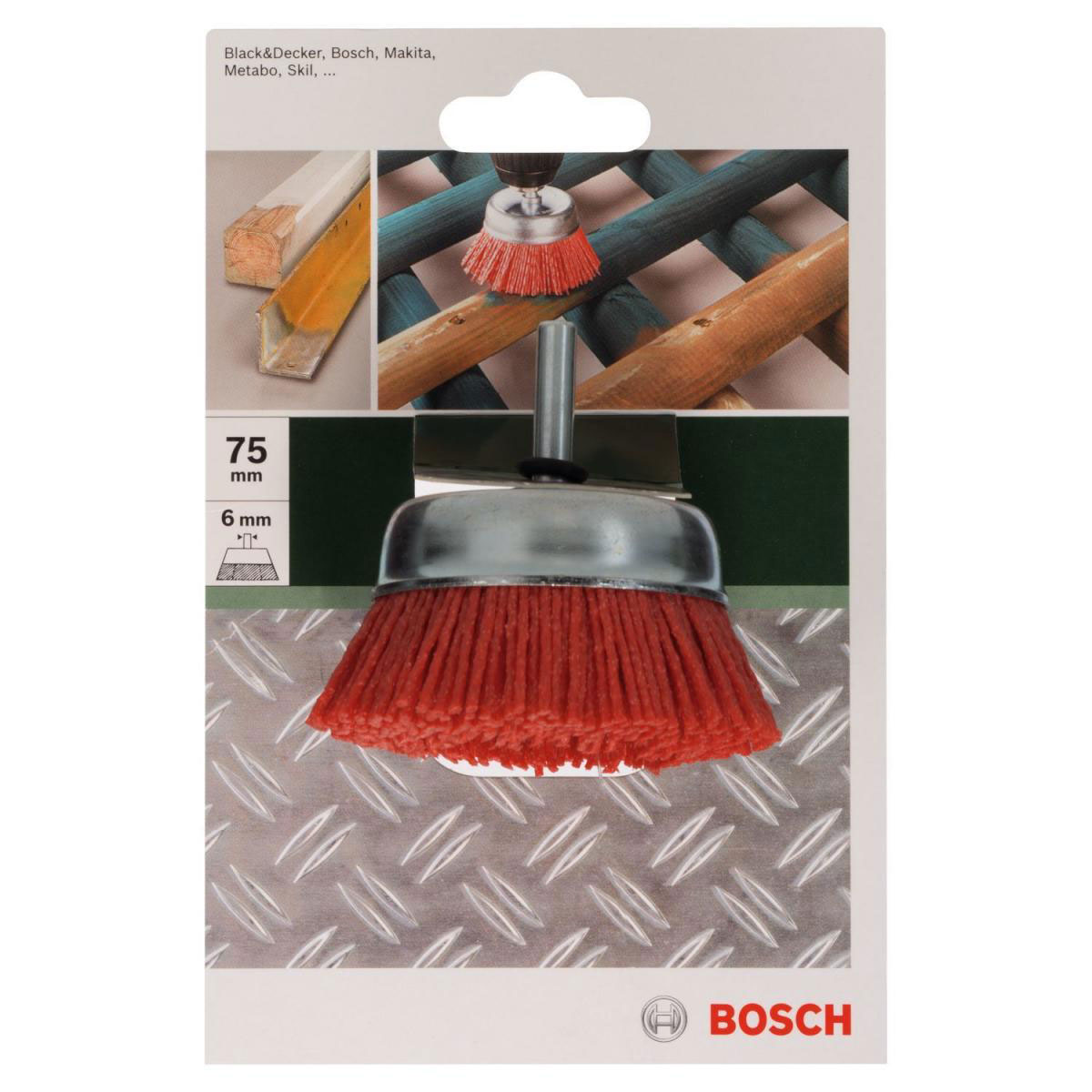 Bosch  DIY Topfbürste Nylondraht SiC beschichtet Durchmesser 75 mm 6 mm Bild 2