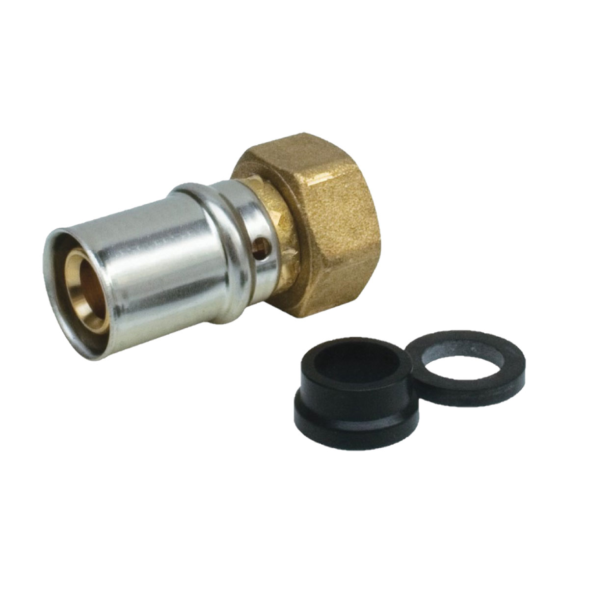 Kirchhoff MS Uebergangsverschraubung blank 3/4" Euroko fuer 16 mm Pressfitting fuer MSVR Bild 1