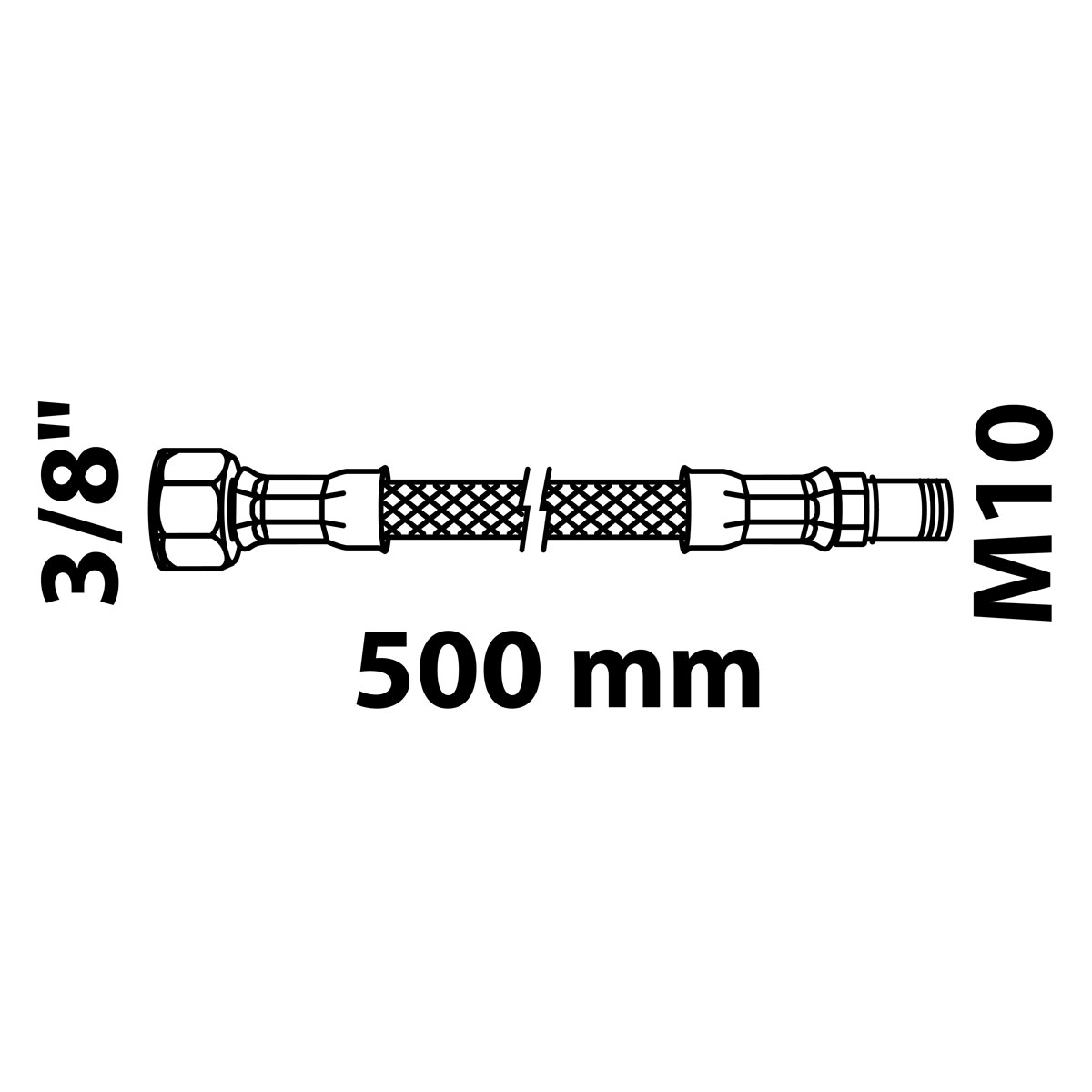 Kirchhoff Flex-Anschlussschlauch 500 mm 3/8" M10 Bild 2