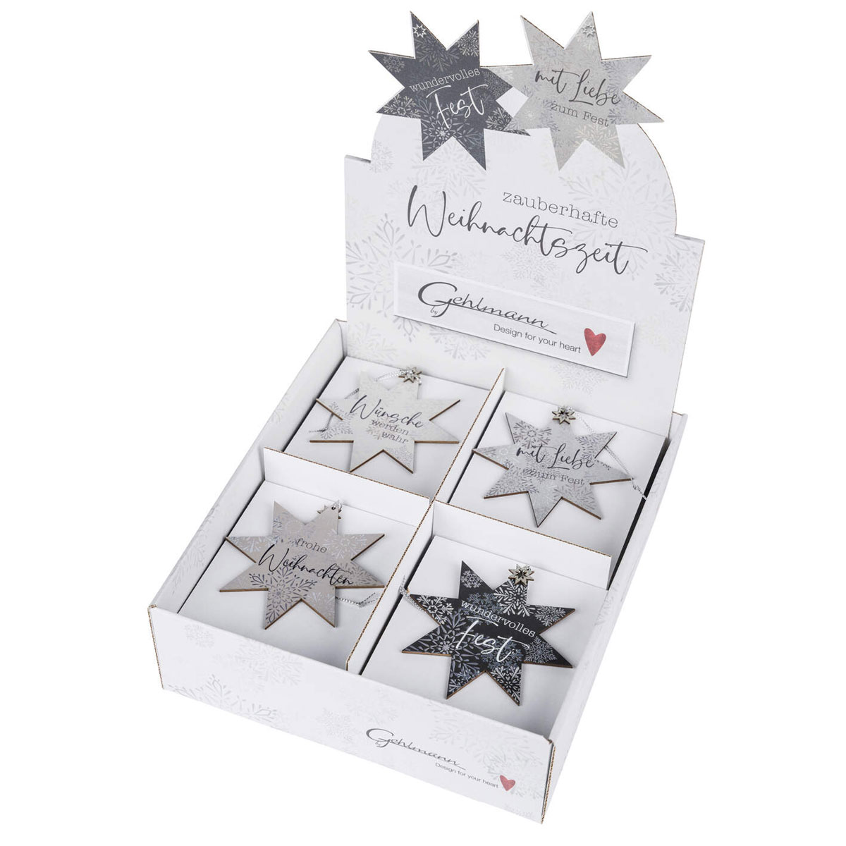 Holzstern 11 x 0,33 x 11 cm sortiert