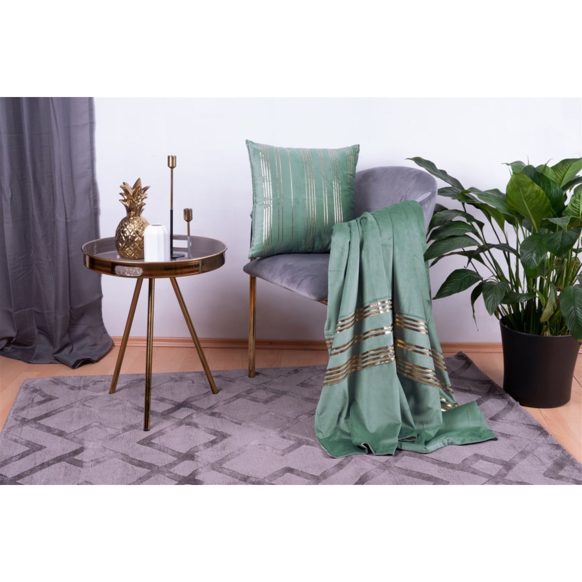 Dekokissen & Decke Prisma 525 2er-Set Mint / Gold Bild 5