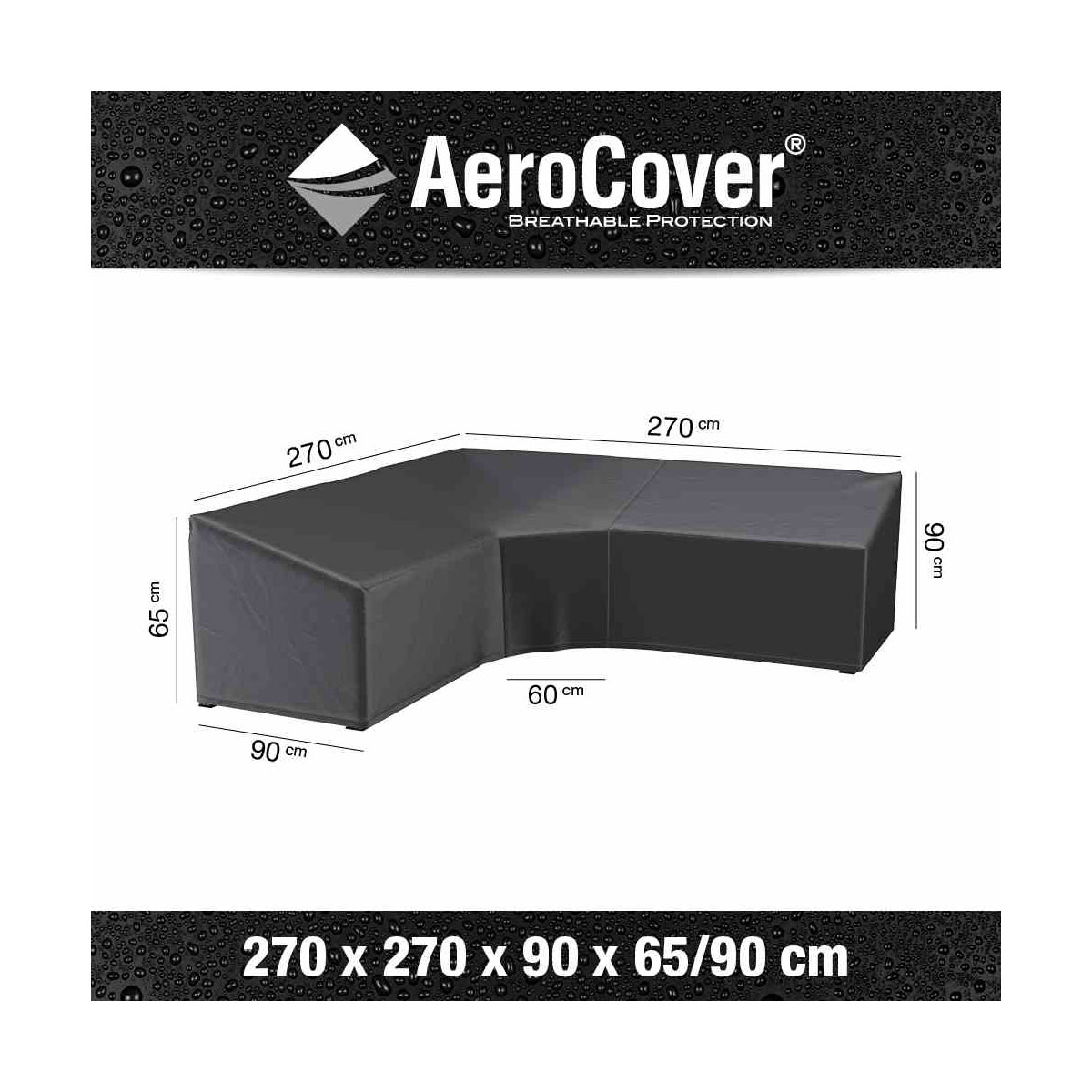 AeroCover Schutzhülle für L-förmige Loungesets 270 x 270 x 90 x 65/90 cm anthrazit Bild 2