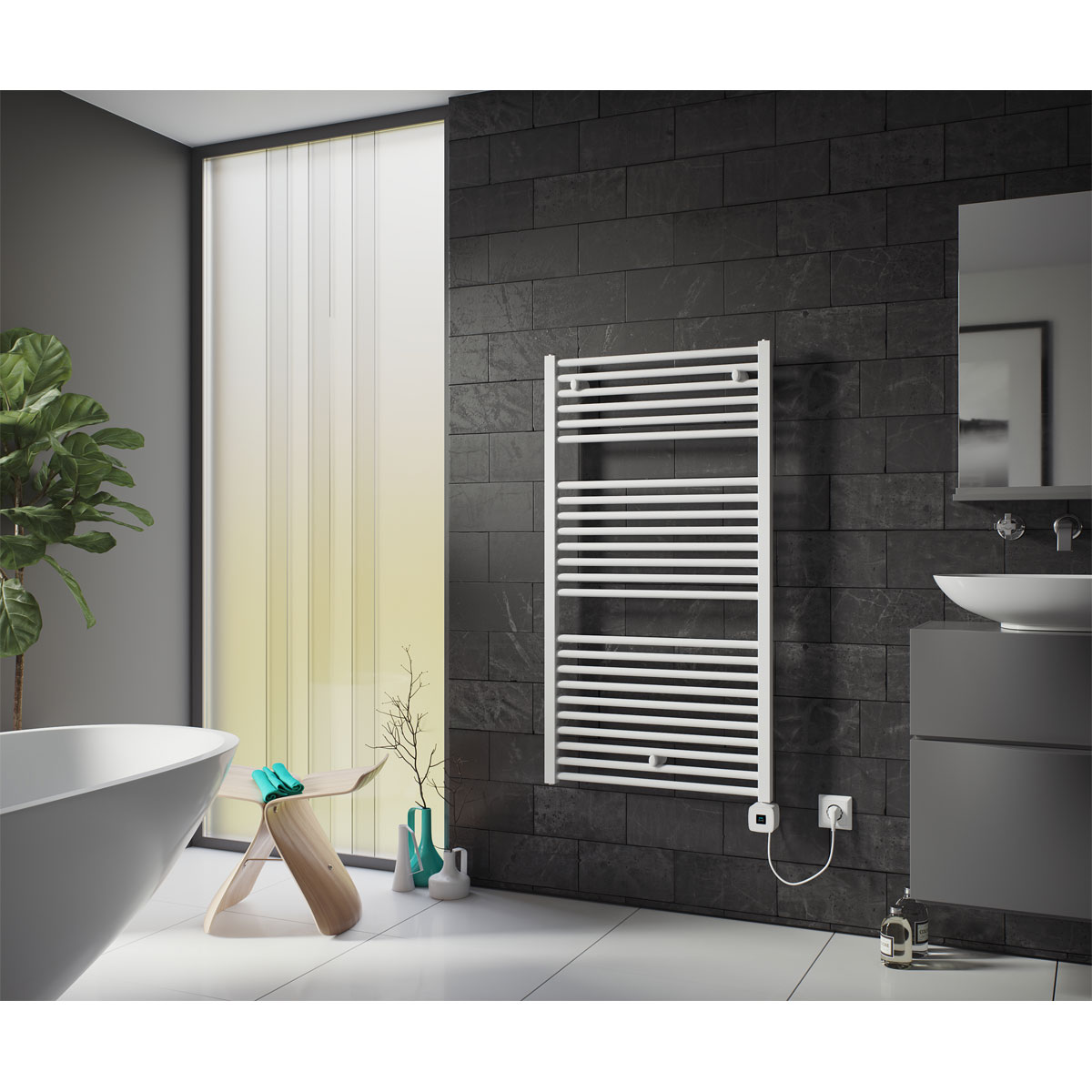 Ximax  Elektrischer Handtuchwärmer Centrino 1520 x 600 mm 900 Watt Typ 7 Weiß
