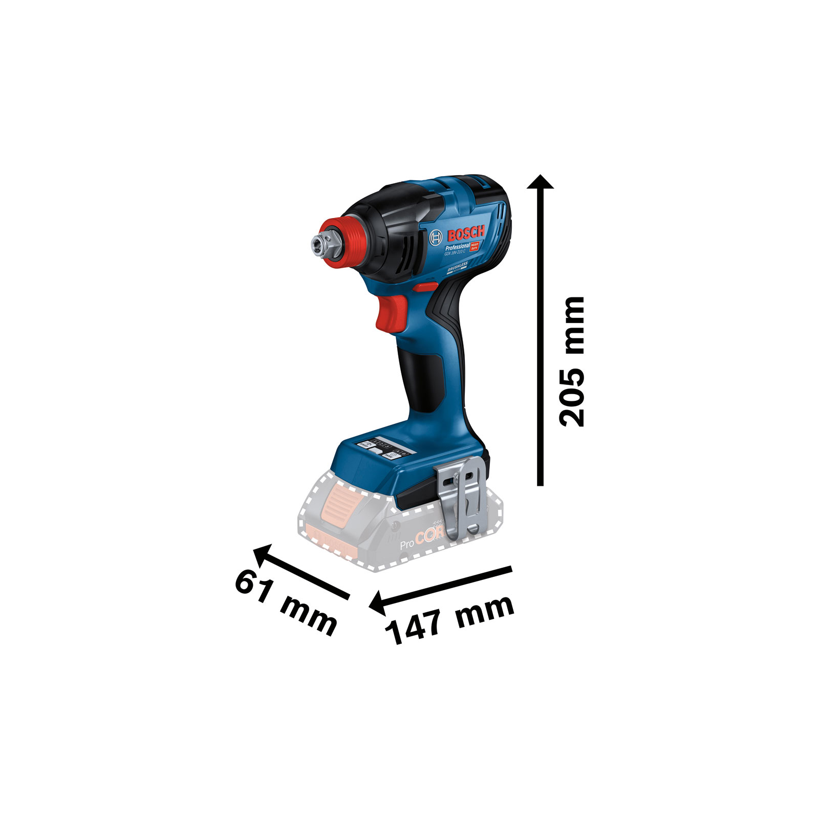 Bosch Professional  Akku-Drehschlagschrauber GDX 18V-210 C Bild 3