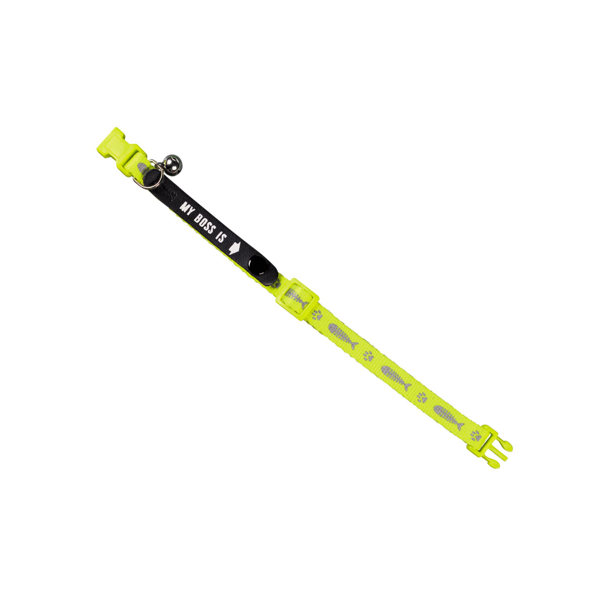 Adress-Katzenhalsband My Boss is neon gelb