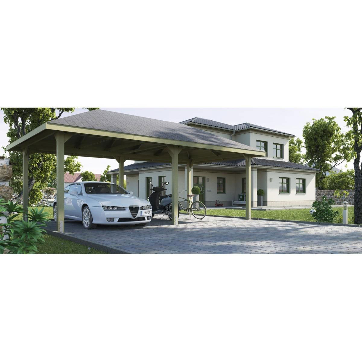 Weka Gartenoase 651 D 778 x 357 x 209 cm Dachschindeln