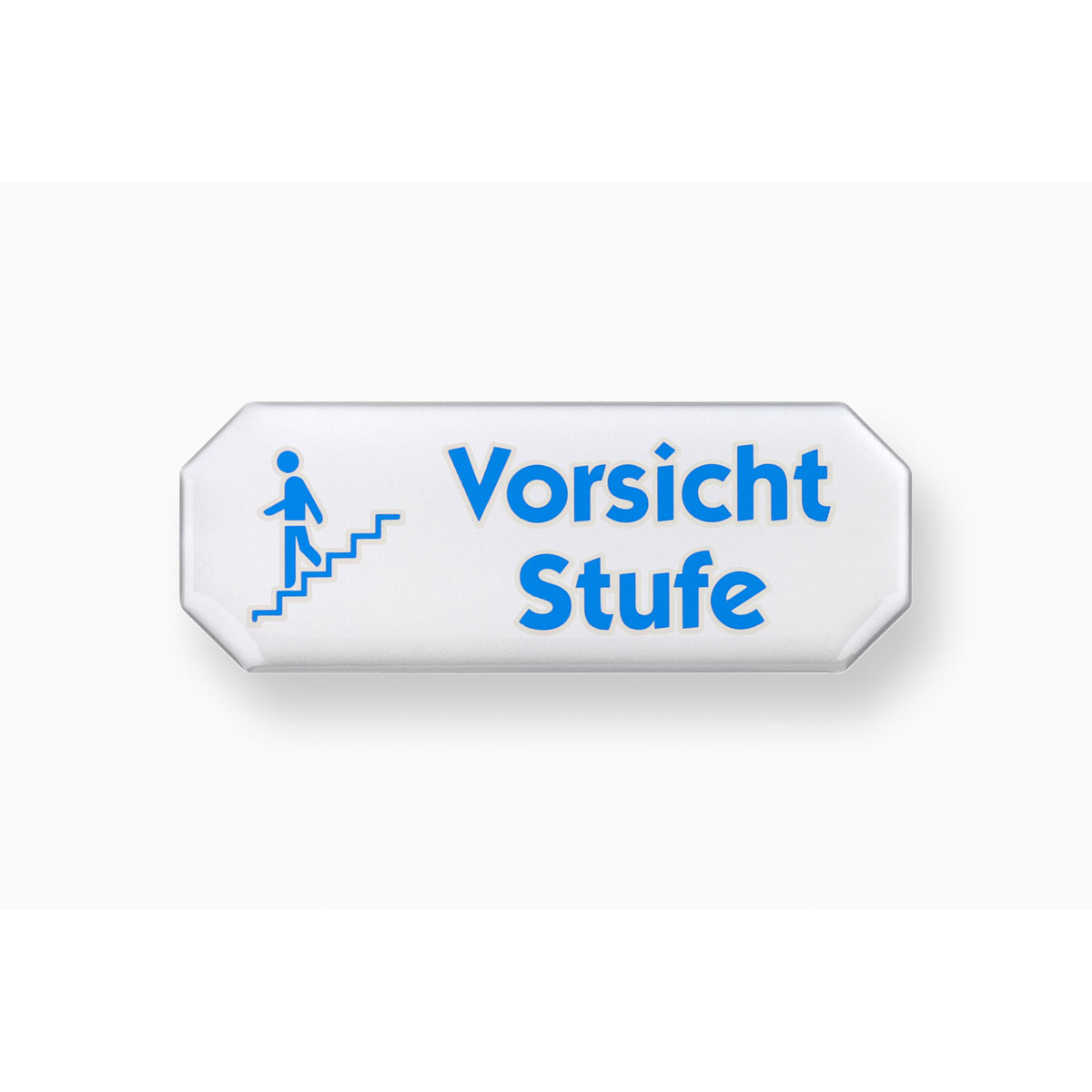Metafranc Hinweisschild Vorsicht Stufe Kunststoff weiß