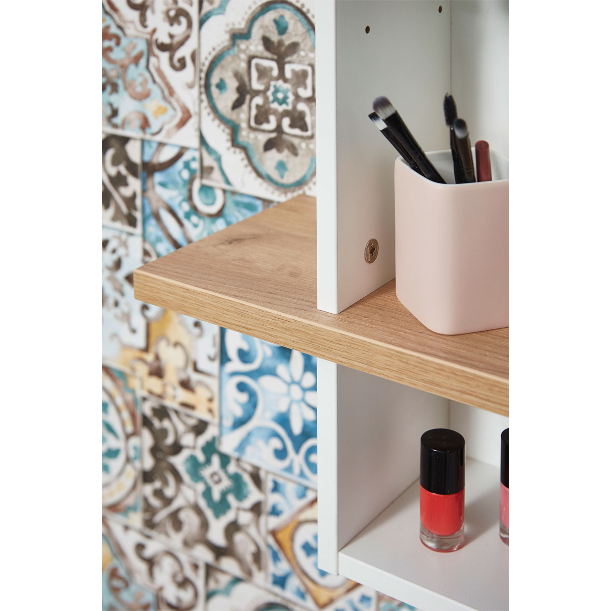 LED-Spiegelschrank 90 x 91 x 25 cm Navarra-Eicheoptik/weiß Bild 6