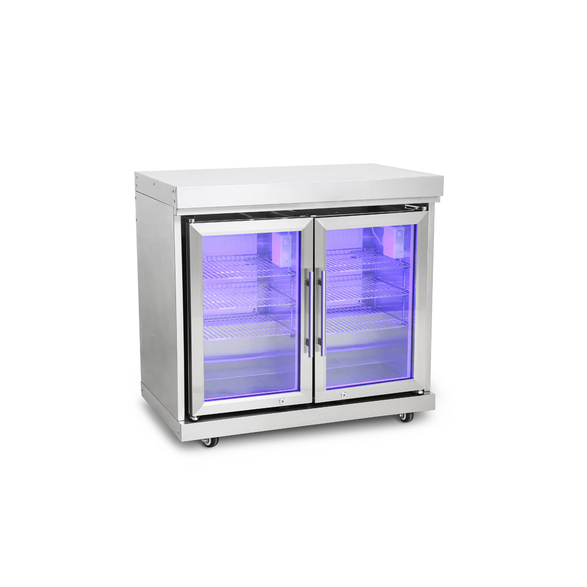 Edelstahl-Erweiterungsmodul mit Doppelkühlschrank Bild 2