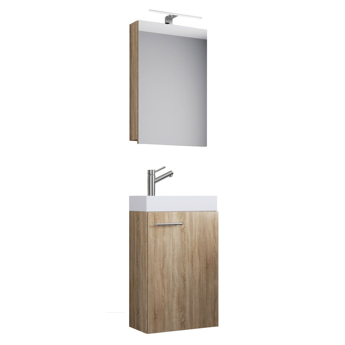 Gäste-Waschplatz Slito mit Spiegelschrank Sonoma-Eiche