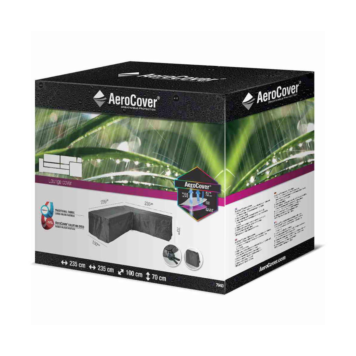 AeroCover Schutzhülle für L-förmige Lounge-Sets 235 x 235 x 100 x 70 cm anthrazit Bild 1