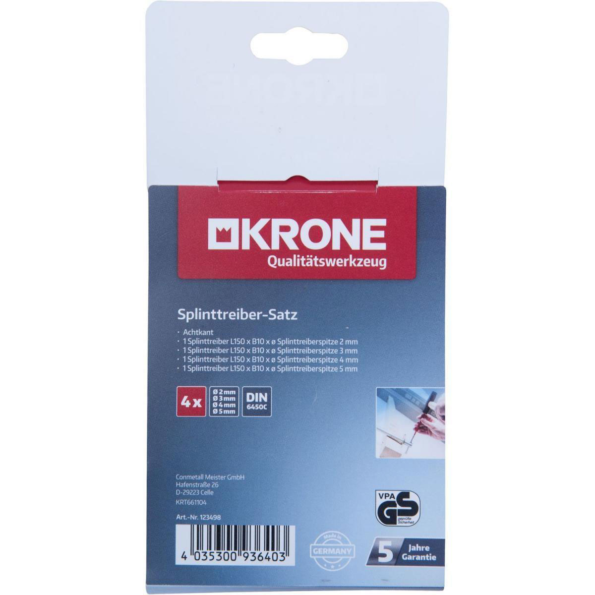 Krone Splinttreiber-Satz 150 x 2-5 mm 4-teilig Bild 3