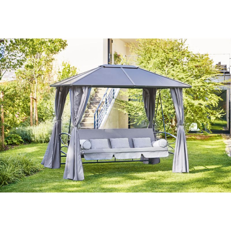 Haveson Hollywoodschaukel Teneriffa in anthrazitgrau im Garten