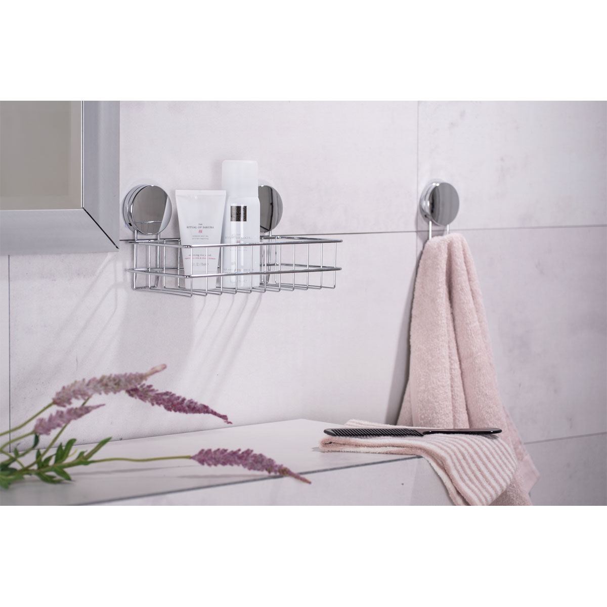 Wenko Wandablage Osimo Befestigen ohne bohren Static-Loc Bild 9