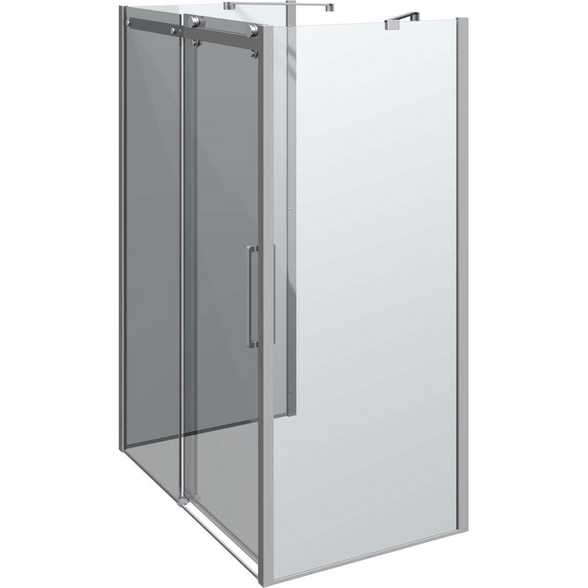 Scanbad Schiebetür mit 2 Panel Deluxe 140 x 90 cm Chrom/Klar