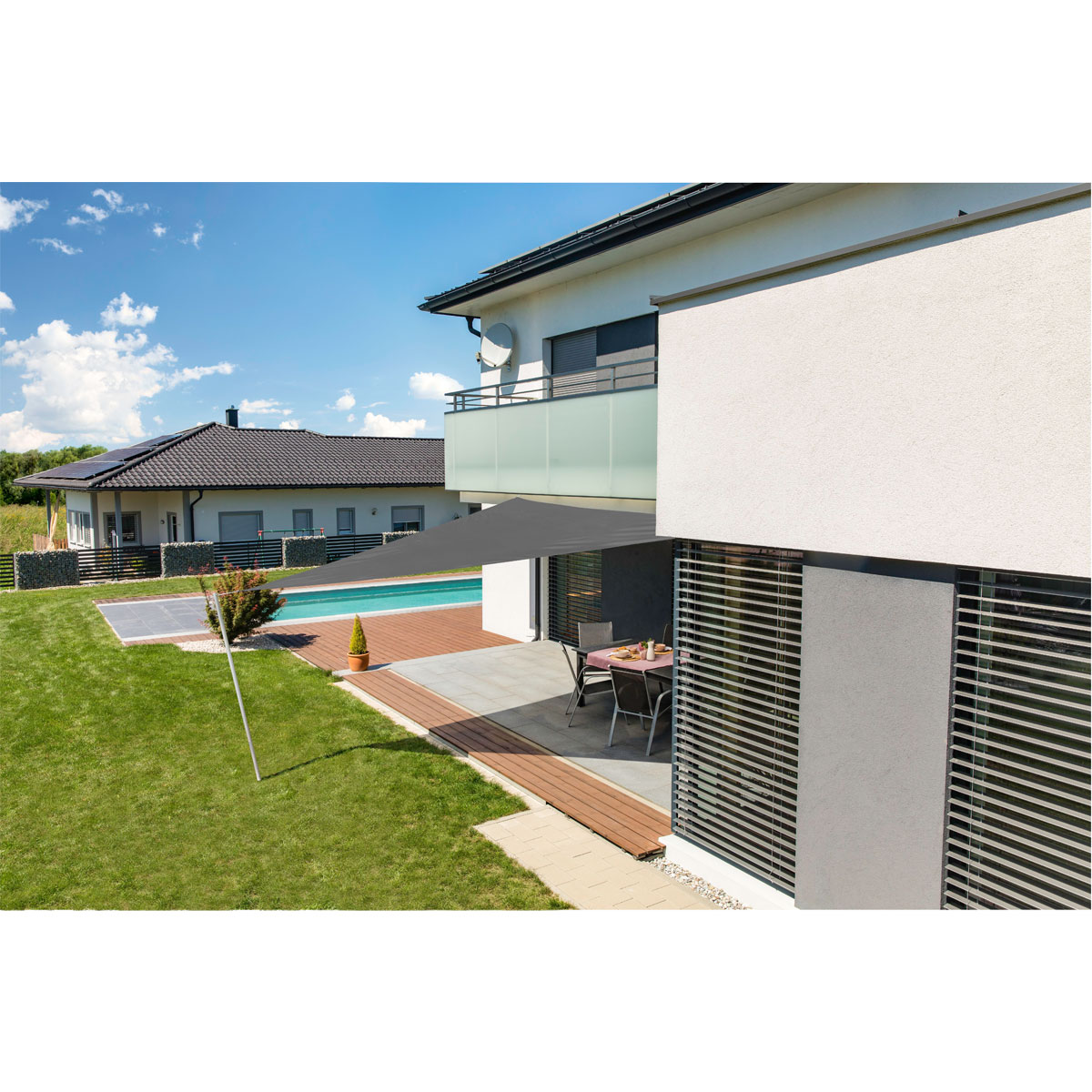 Dreieck-Segel Cannes 3 x 3 x 3 m anthrazit Bild 3