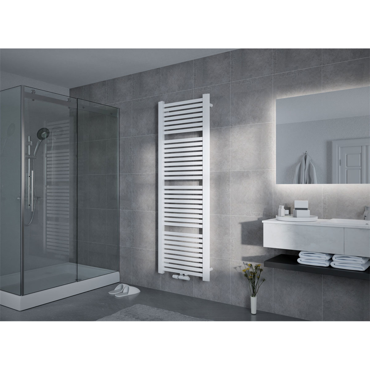 Ximax  Badheizkörper K5 1215 x 500 mm 501 Watt Mittenanschluss Weiß