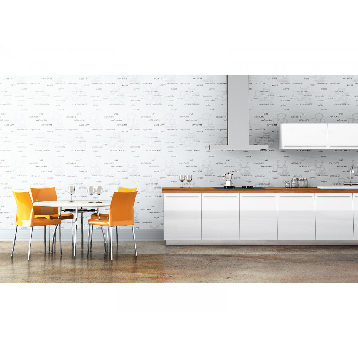 Vliestapete Kaffee weiß Bild 2