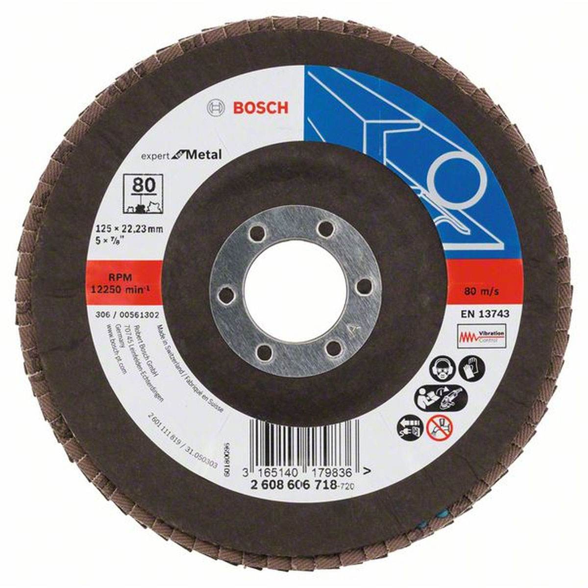 Bosch  Fächerschleifscheibe X551 K80 12,5 x 12,5 cm Bild 1