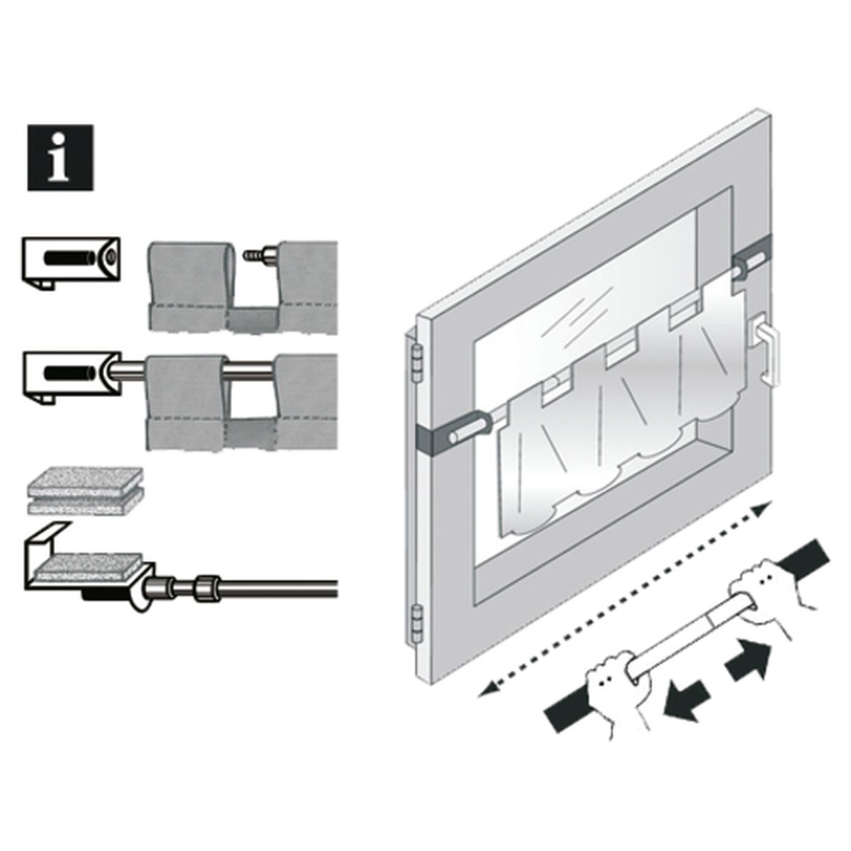 Gardinia Spannvitrage 120-160 cm Durchmesser 9 mm titan Bild 2