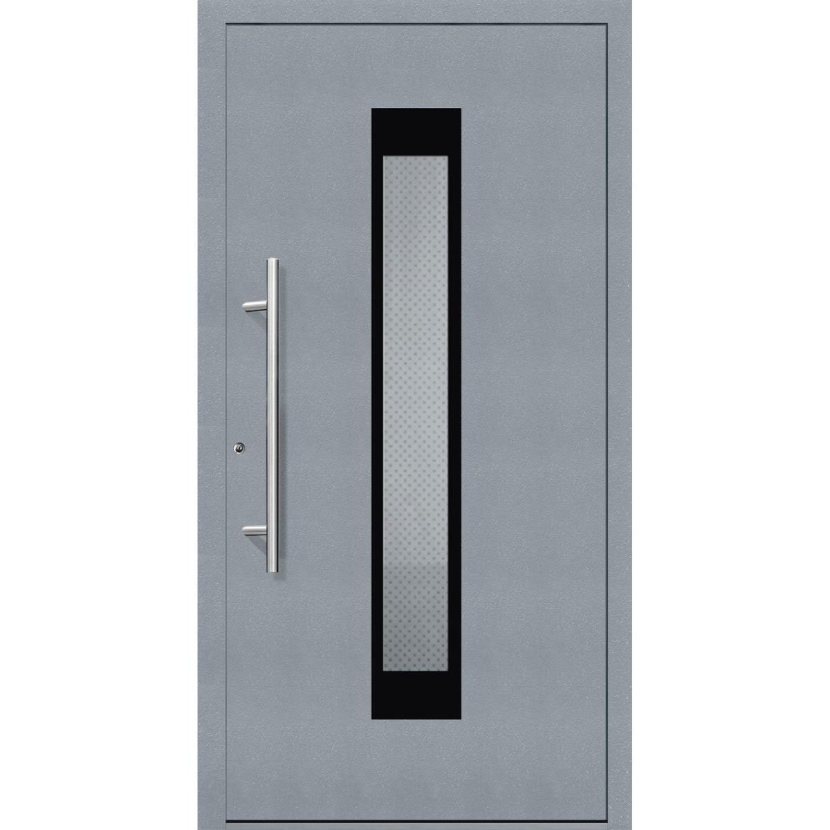 Aluminium Sicherheits-Haustür Salerno Exklusiv 75 mm grau 110 x 210 cm Anschlag links inkl Griffset