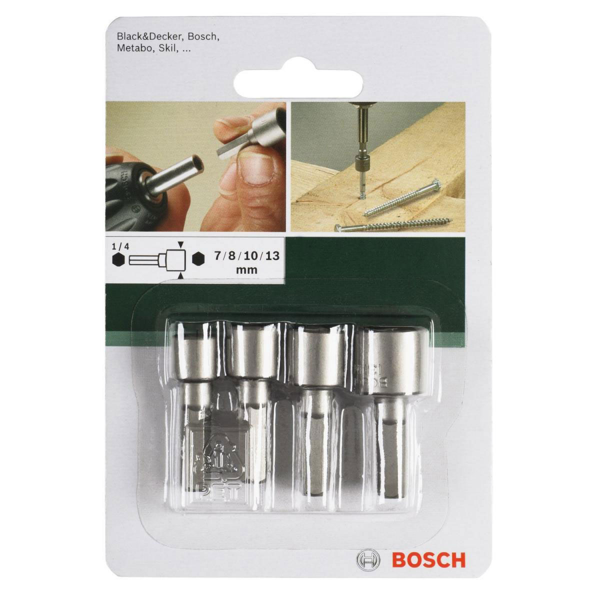 Bosch  DIY Steckschlüssel-Set SW7 x 36 mm SW8 x 36mm SW10 x 38mm SW13 x 38mm 1/4" Außensechskantschaft Bild 4