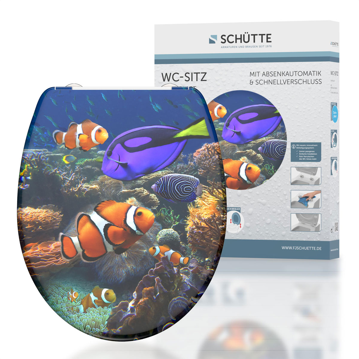 Schütte Duroplast WC-Sitz SEA LIFE mit Absenkautomatik und Schnellverschluss Bild 2