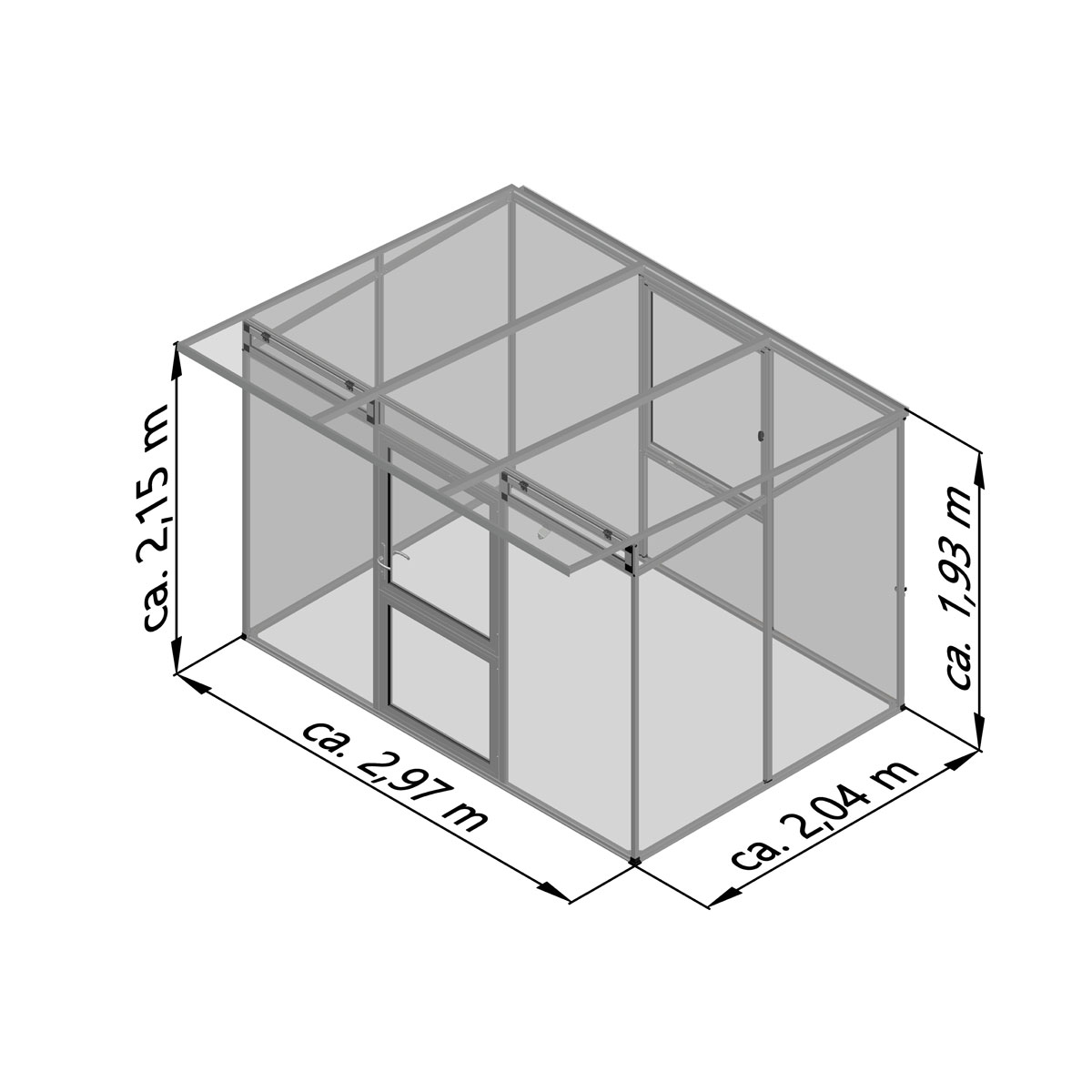 KGT Gewächshaus Linea II 6,4m² silber Bild 8