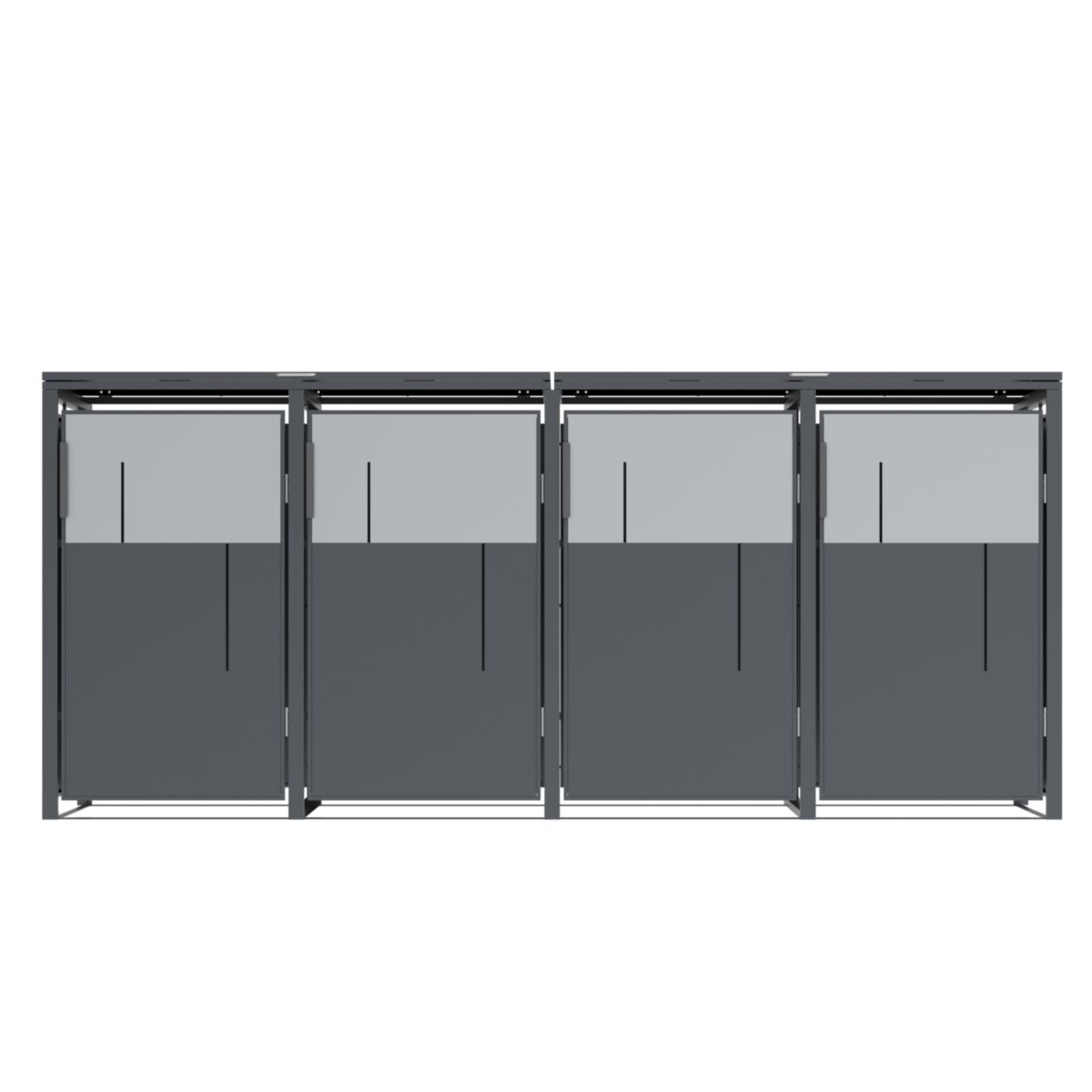 Westmann Mülltonnenbox Tonus 4 4 x 240L Anthrazit|80x265x116 cm Bild 3