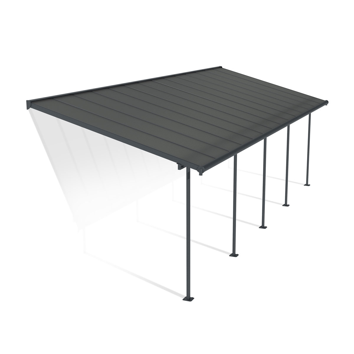 Palram Canopia Capri Alu Terrassenüberdachung Polycarbonat 3x8,6 m grau Bild 2