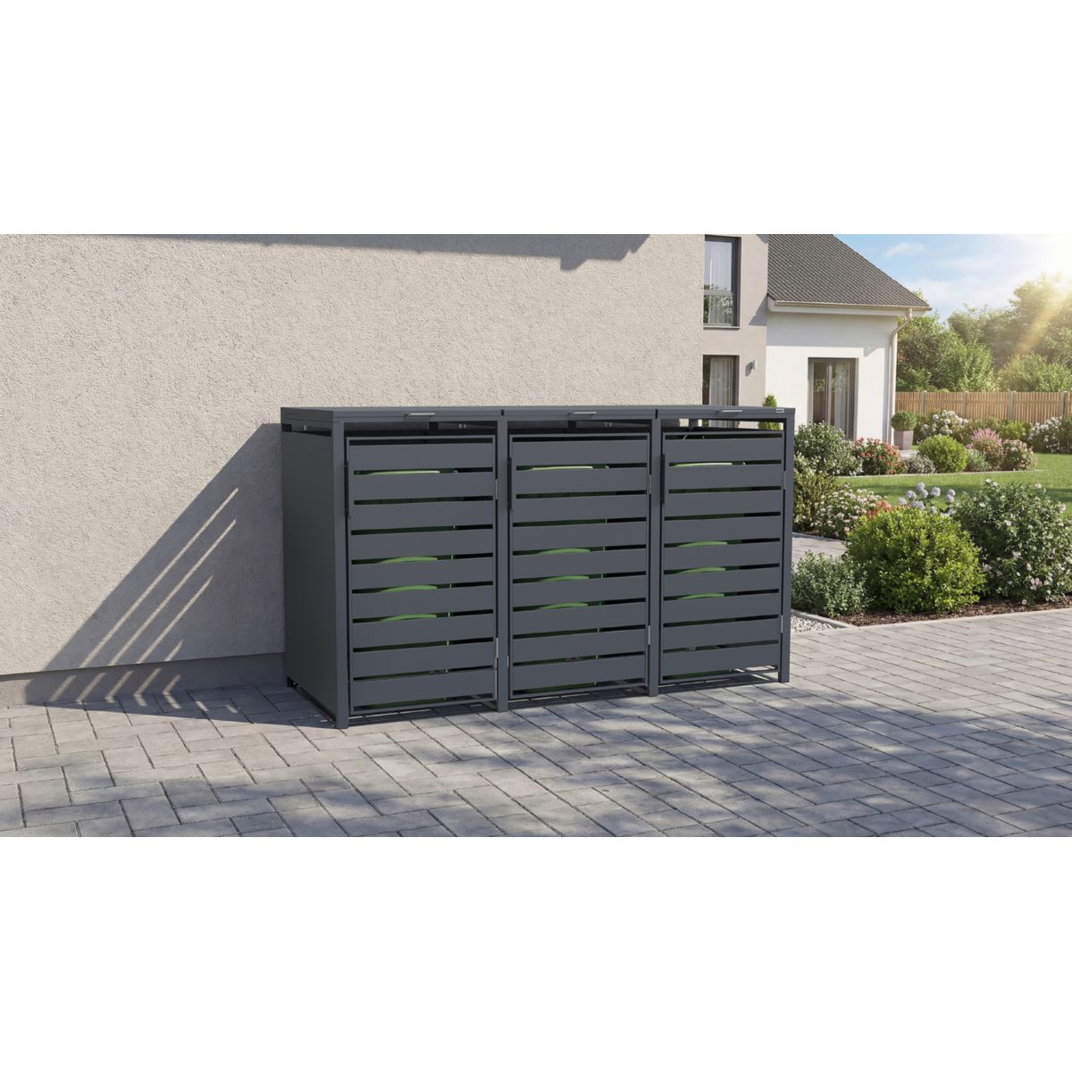 Weka Metall-Mülltonnenbox Gary 3er