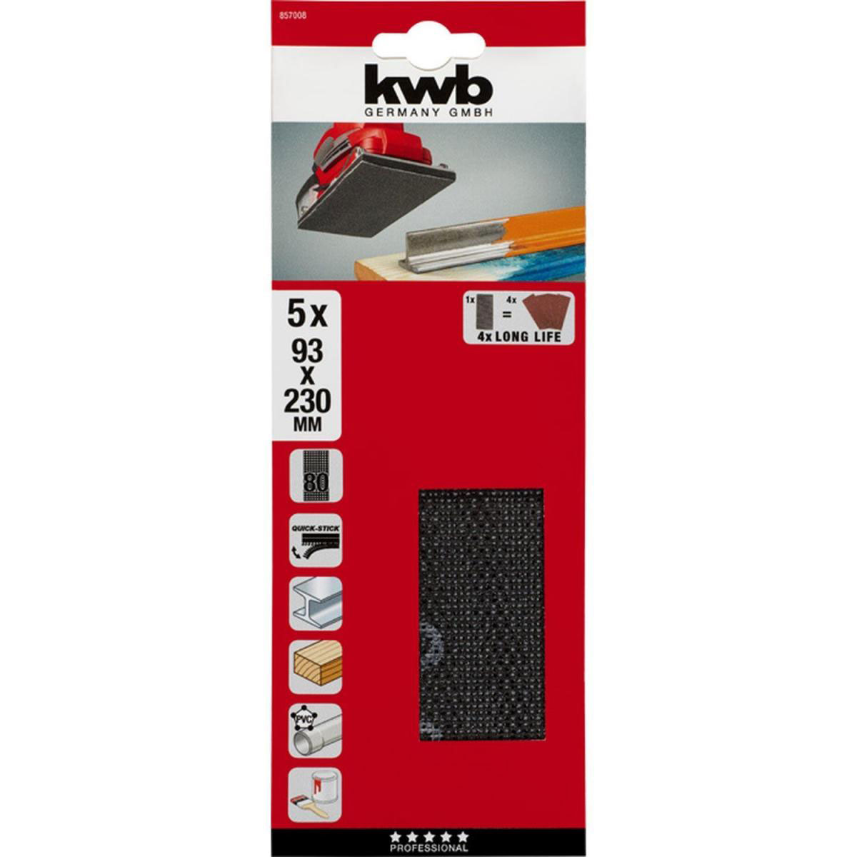 kwb  Gitterleinen für Schwingschleifer 93 x 230 mm P80 Bild 2