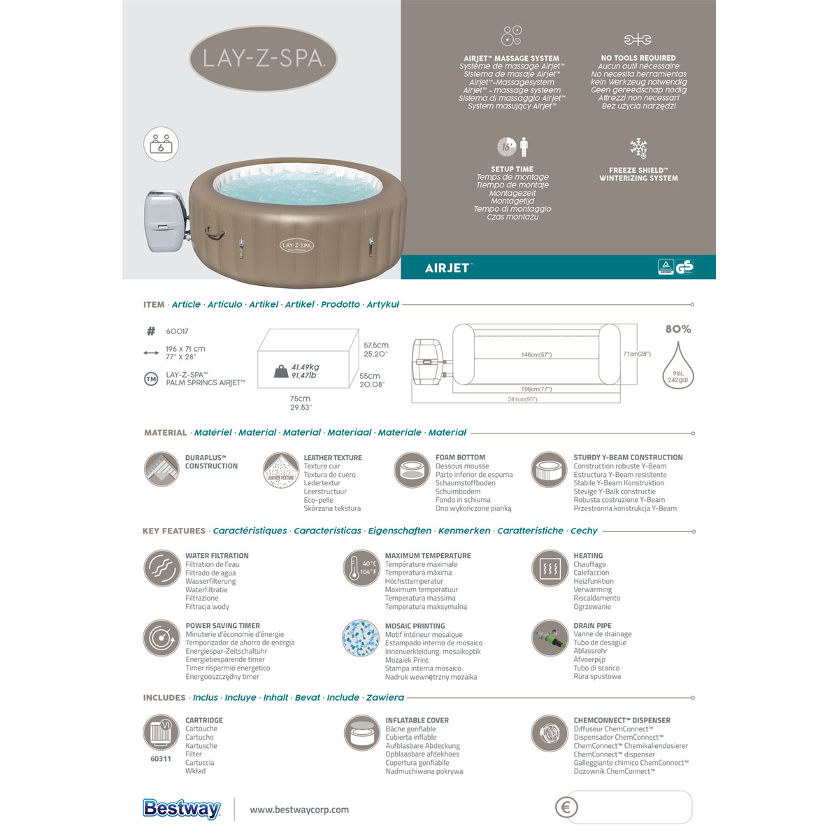 Bestway AirJet Palm Springs Durchmesser 196 x 71 cm Bild 7