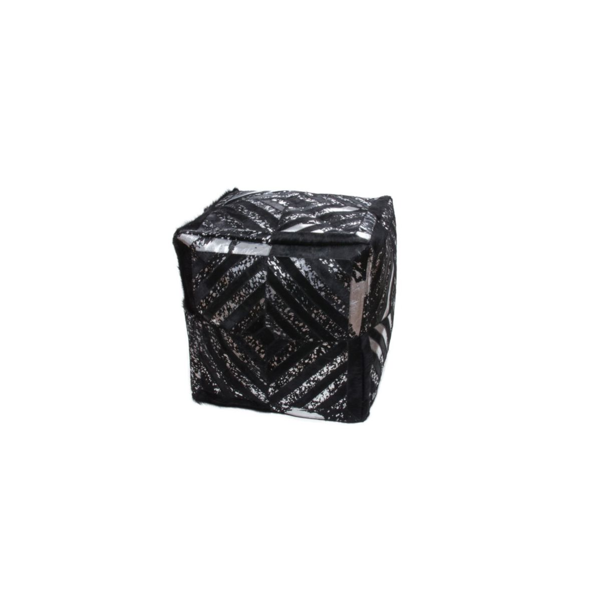 Pouf Hocker Spark 410 schwarz silber 45x45cm