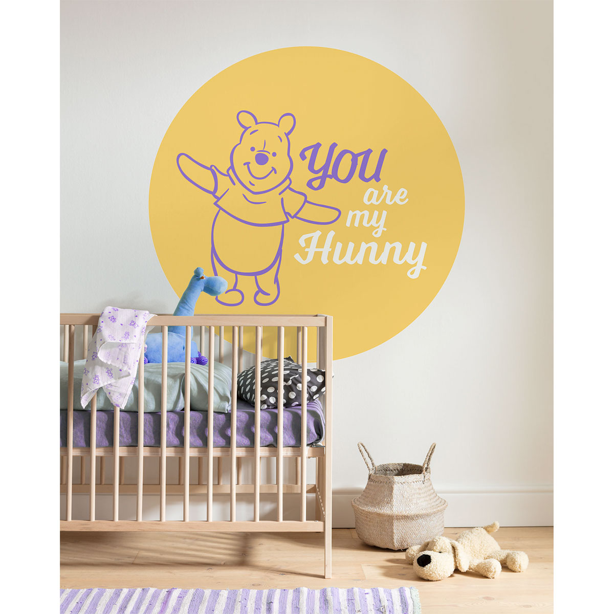 Komar  Selbstklebende Vlies Fototapete rund Winnie the Pooh My Hunny Durchmesser 125 cm