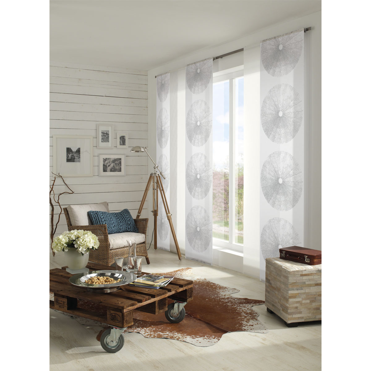 Gardinia Flächenvorhang Tree 60 x 245 cm weiß/grau Bild 5