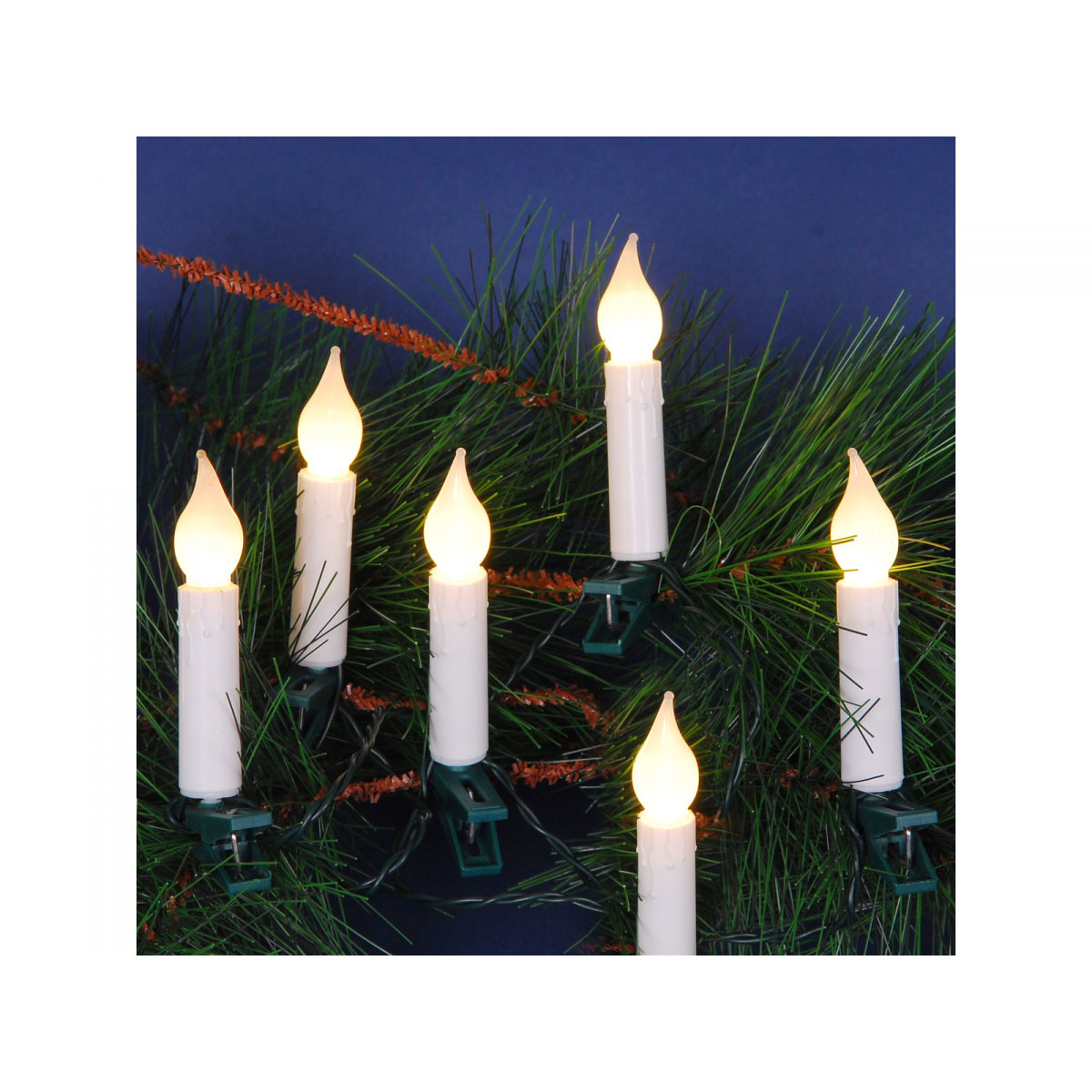 Ambientis LED-Baumkerzenkette 20 warmweiße LEDs weiß für Außen