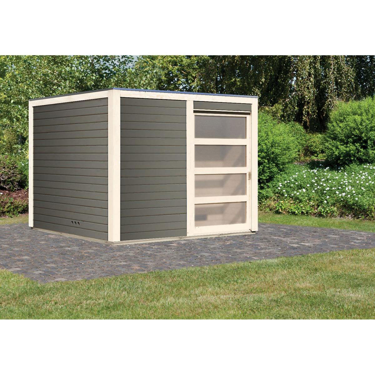 Karibu Saunahaus Cuben 38 mm ohne Zubehör grau Bild 1